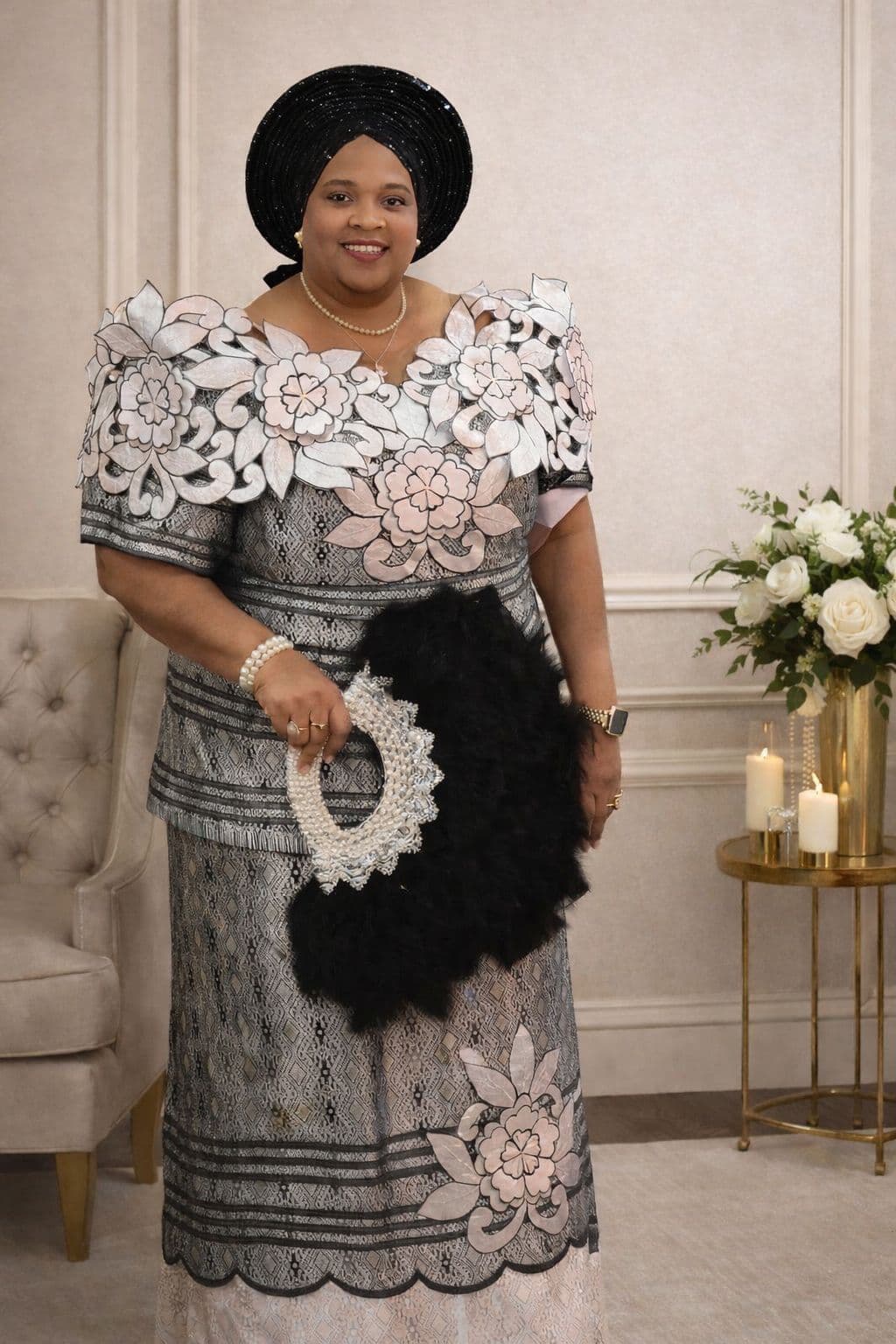 Owambe Lace - Gray - As pictured