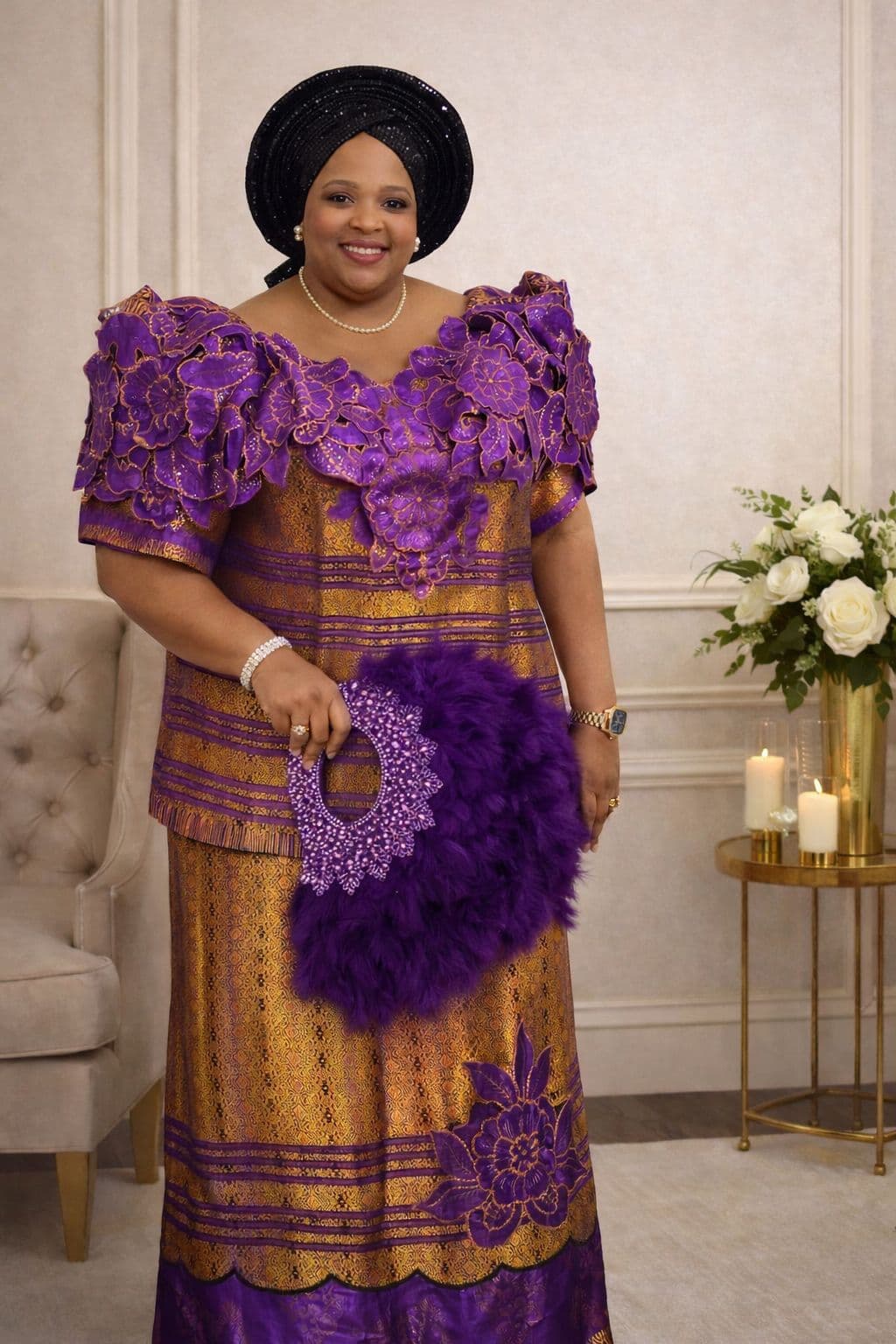 Owambe Lace - Violet - As pictured